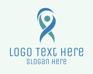 Personal Trainer - Abstract Person Ribbon logo design