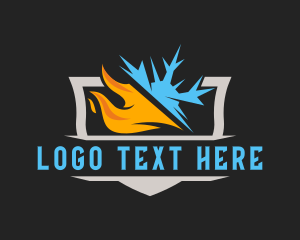 Fridge - Flaming Snowflake Temperature logo design