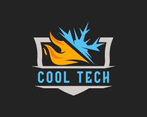 Fridge - Flaming Snowflake Temperature logo design