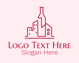 Water Bottles - Alcohol Liquor Wine City Factory logo design