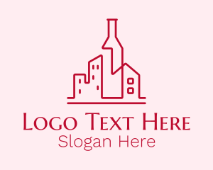 Alcohol Liquor Wine City Factory Logo