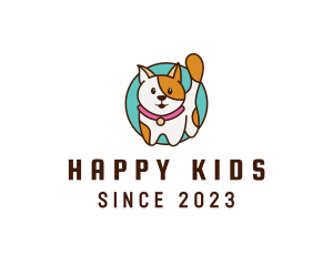 Happy Cute Pet Cat logo design