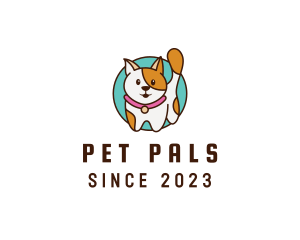 Happy Cute Pet Cat logo design