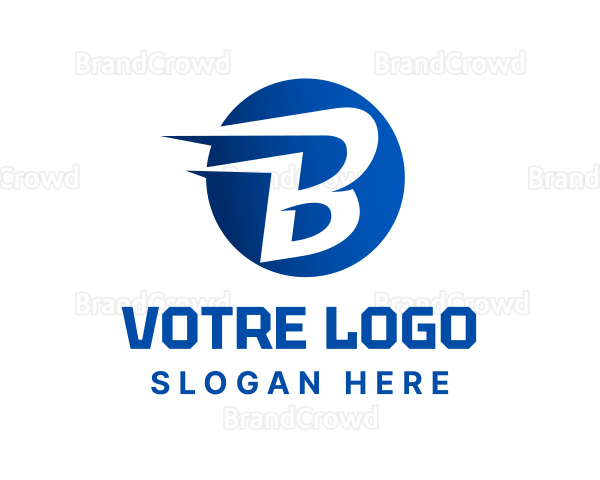 Blue Speed Letter B Logo