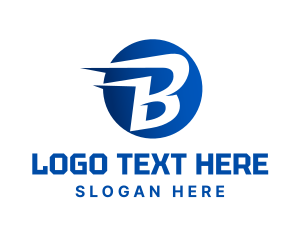 Race - Blue Speed Letter B logo design