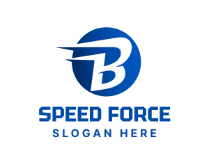 Blue Speed Letter B logo design