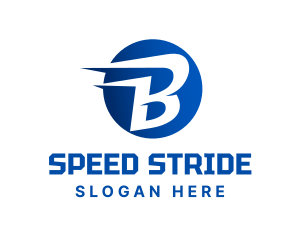 Blue Speed Letter B logo design