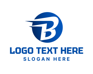 File Transfer - Blue Speed Letter B logo design