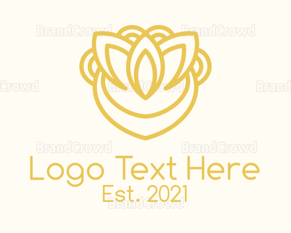 Golden Leaf Outline Logo
