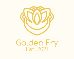 Golden Leaf Outline  logo design