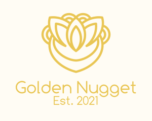 Golden Leaf Outline  logo design