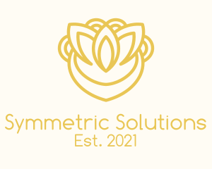 Symmetric - Golden Leaf Outline logo design