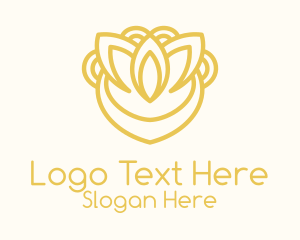 Golden Leaf Outline  Logo