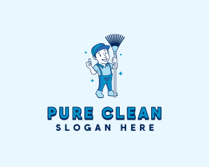 Housekeeper Cleaning Janitor logo design