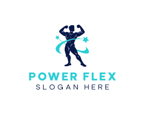 Muscles - Fitness Masculine Man logo design