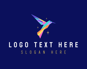 Fauna - Geometric Hummingbird Animal logo design