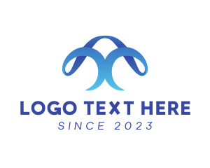 Gradient - Elegant Ribbon Letter A logo design