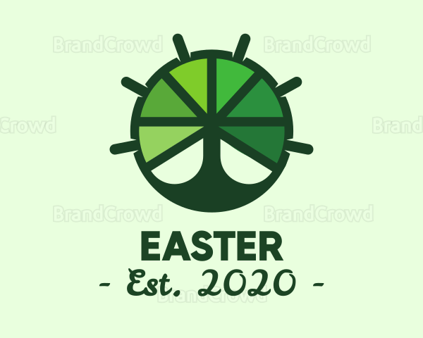 Green Steering Wheel Tree Logo