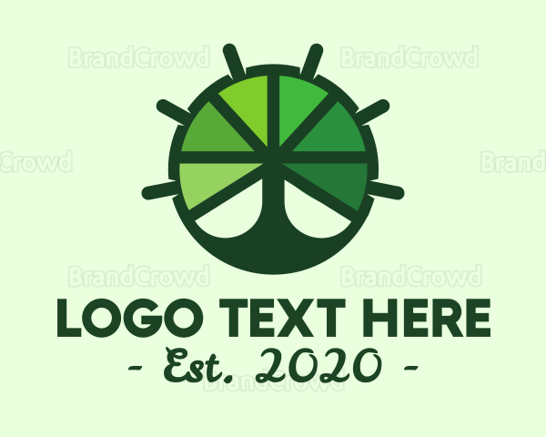 Green Steering Wheel Tree Logo