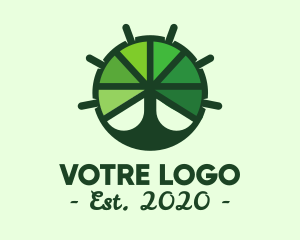 Branch - Green Steering Wheel Tree logo design