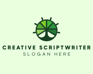 Green Steering Wheel Tree logo design