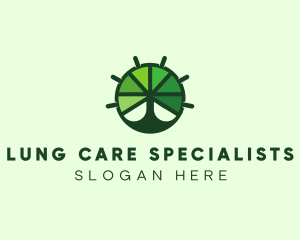 Green Steering Wheel Tree logo design