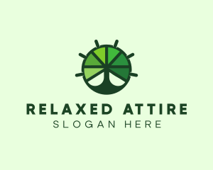 Green Steering Wheel Tree logo design