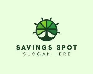 Green Steering Wheel Tree logo design