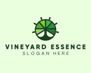 Green Steering Wheel Tree logo design