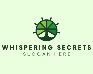 Green Steering Wheel Tree logo design