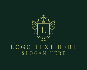 Expensive - Shield Crown Ornament logo design