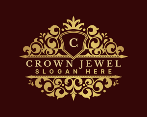 Crown - Decorative Shield Crown logo design