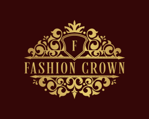 Decorative Shield Crown logo design