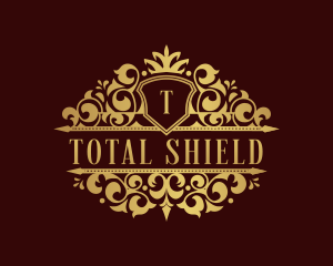 Decorative Shield Crown logo design