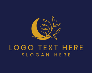 Leaves - Elegant Mystical Moon logo design