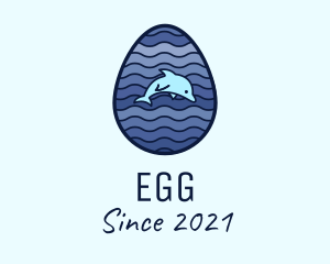 Dolphin Fish Egg logo design