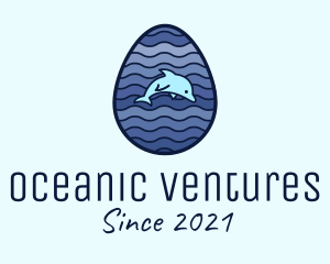 Dolphin Fish Egg logo design