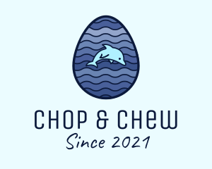 Whale - Dolphin Fish Egg logo design