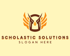 Scholastic - Fierce Winged Owl logo design