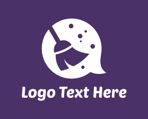 Speech Bubble - Chat Broom Cleaning logo design