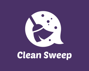 Sweeper - Chat Broom Cleaning logo design