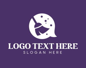 Talk Bubble - Chat Broom Cleaning logo design
