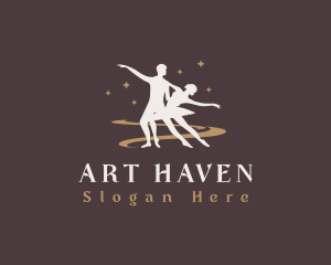 Ballerina Dance Couple  logo design