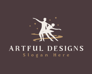 Ballerina Dance Couple  logo design