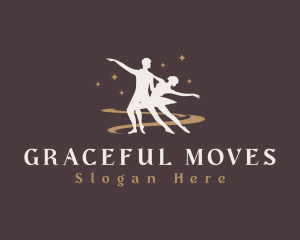 Ballerina Dance Couple  logo design