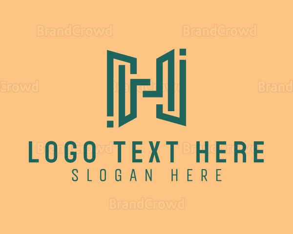 Geometric Maze Letter H Logo