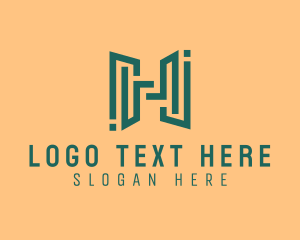 Simple - Geometric Maze Letter H logo design