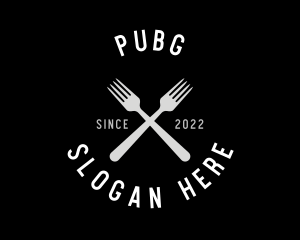 Hipster - Food Kitchen Fork logo design