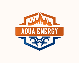 HVAC Fire Ice Energy logo design