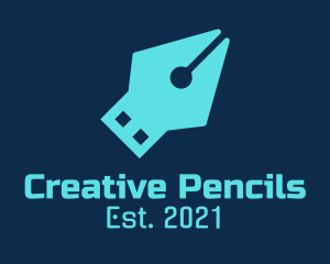 Blue Pen USB logo design